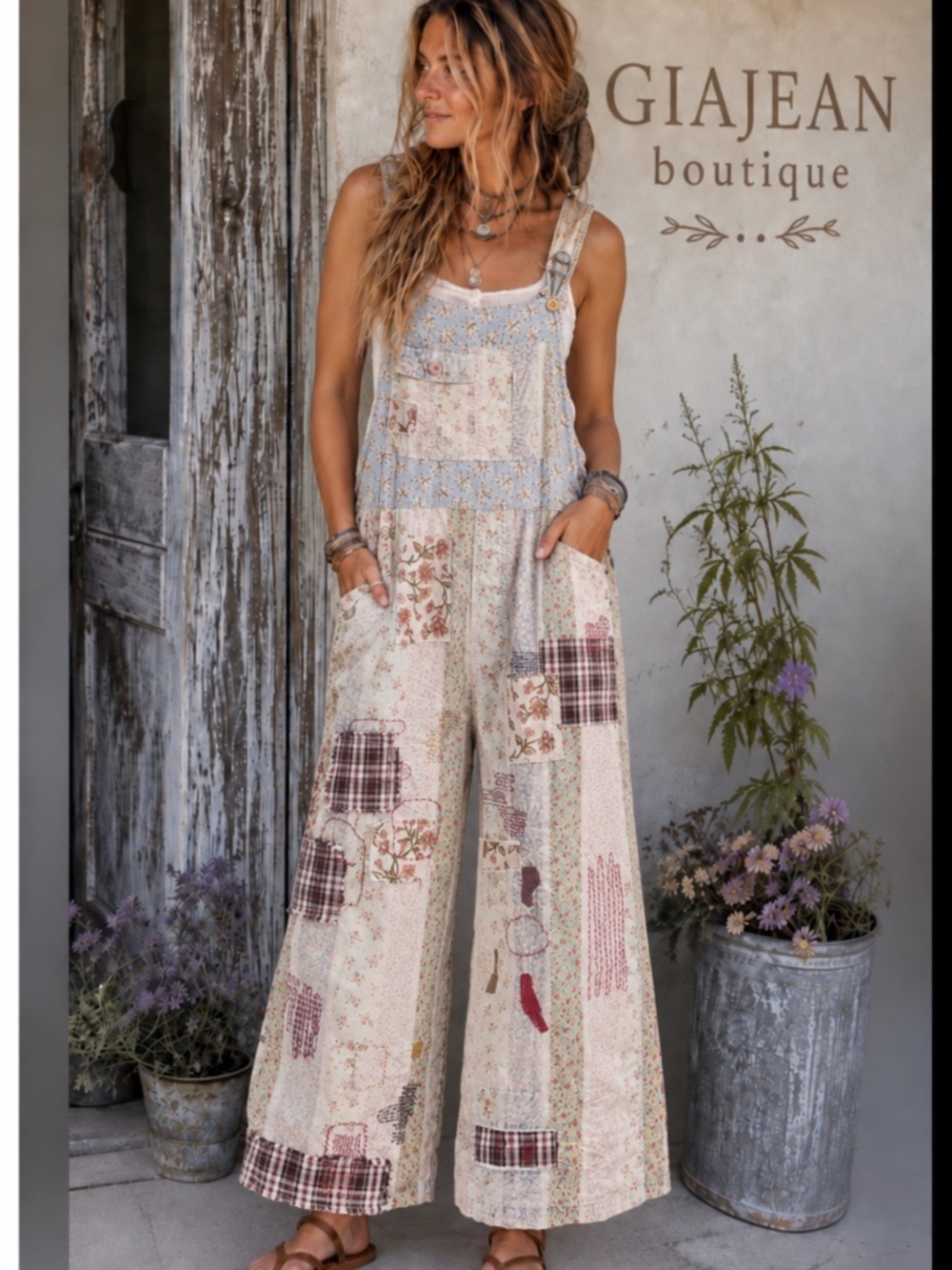 ❤️ BLUE VELVET “ ERIN “ BLUE VELVET PATCHWORK OVERALL ROMPER